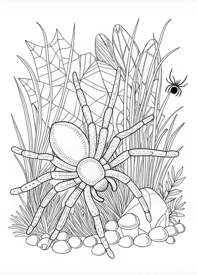 A coloring page of Yellow Sac Spider