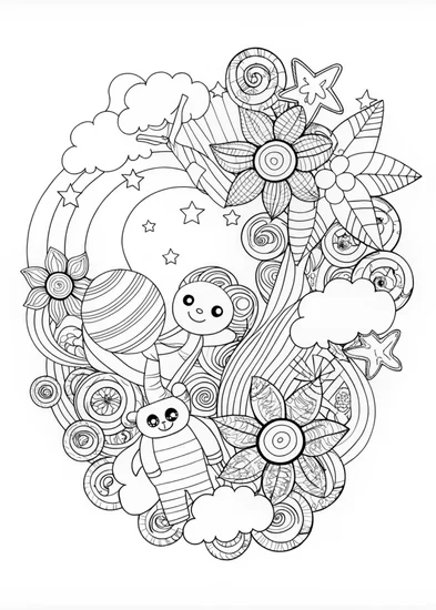 A coloring page of Z: Dreamy Doodles Coloring Fun