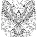 Articuno Soaring Above the Mountains Coloring Page