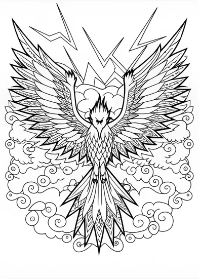 A coloring page of Articuno Soaring Above the Mountains Coloring Page