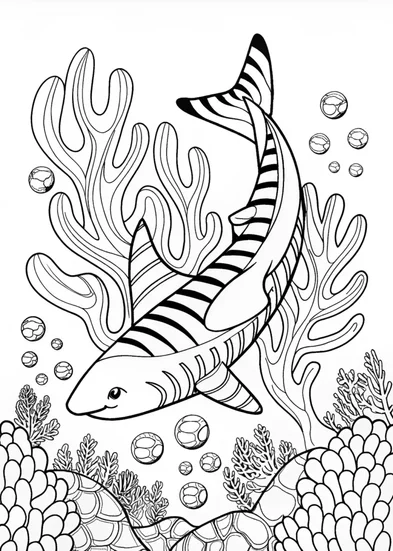 A coloring page of Underwater Adventure with Stripy the Fish