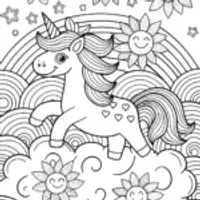 Unicorn’s Rainbow Adventure in Dreamland Coloring Fun