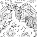 Unicorn’s Rainbow Adventure in Dreamland Coloring Fun