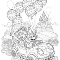 Mushroom Kingdom Kart Celebration Coloring Page