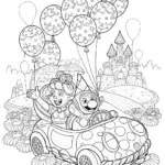 Mushroom Kingdom Kart Celebration Coloring Page