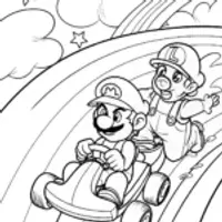 Rainbow Road Racing Adventure with Mario and Luigi