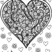 Heartfelt Blooms: A Nature-Inspired Coloring Adventure