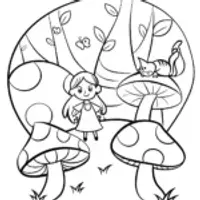 Harmony in the Forest with Lily and Her Cat
