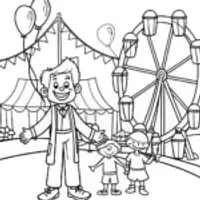Blippi’s Fantastic Fun Fair Adventure Coloring Page