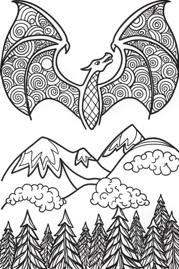 A coloring page of Charizard’s Fiery Flight Adventure Coloring Page