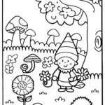 Springtime Garden Gnome Adventure Coloring Page