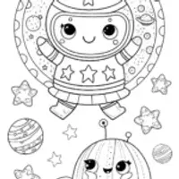 Squishmallow’s Galactic Journey Coloring Page