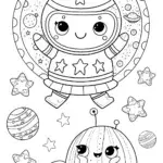 Squishmallow’s Galactic Journey Coloring Page