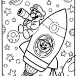 Mario and Luigi’s Space Adventure Coloring Page