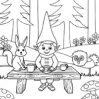Gnome Tea Party with Friends in the Enchanted Forest