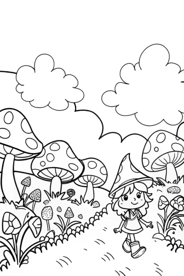 A coloring page of Strawberry Shortcake’s Berry Quest in the Garden