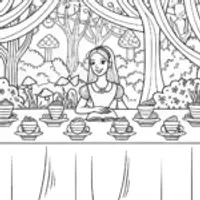 Curious Tea Party with Alice in Wonderland