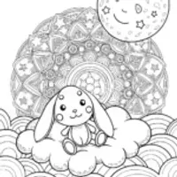 Cinnamoroll’s Dreamy Starry Night Coloring Page