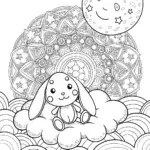 Cinnamoroll’s Dreamy Starry Night Coloring Page