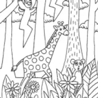 Electric Jungle Adventure with Giraffe and Monkeys