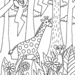 Electric Jungle Adventure with Giraffe and Monkeys