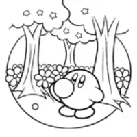 Kirby Adventures in the Bubblegum Forest Coloring Fun
