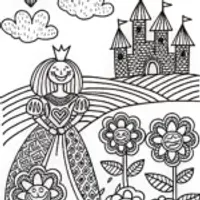 Queen of Hearts Enchanted Garden Coloring Page