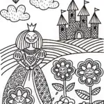 Queen of Hearts Enchanted Garden Coloring Page