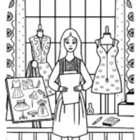 Barbie’s Adventure in Fashion Design Coloring Page
