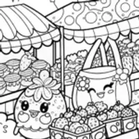 Shopkins Market Adventure with Strawberry Kiss and Tote Bag!