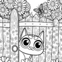 The Curious Cat Peeks Through the Garden Gate