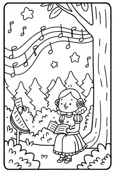 A coloring page of Rift Guardians: Seraphine’s Melodic Adventure