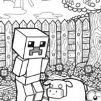 Creeper’s Colorful Garden Adventure with a Friendly Pig!