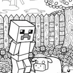 Creeper’s Colorful Garden Adventure with a Friendly Pig!