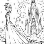 Elsa’s Magical Winter Wonderland Coloring Page