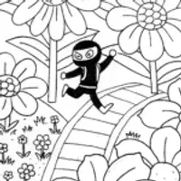 Ninja’s Colorful Escape Through the Flower Garden