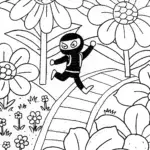 Ninja’s Colorful Escape Through the Flower Garden