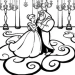 Enchanted Dance of Belle and the Beast in the Castle