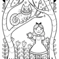 Magical Tea Party with Alice and the Cheshire Cat