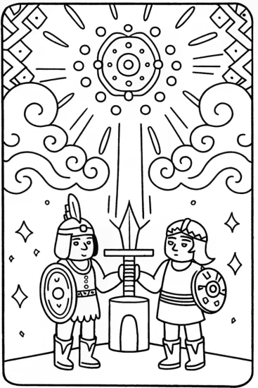 A coloring page of Mystical Nexus Guardians Coloring Page