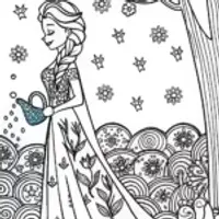 Elsa’s Enchanted Winter Garden Coloring Fun