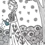 Elsa’s Enchanted Winter Garden Coloring Fun