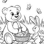 Whimsical Garden Picnic with Benny the Bear and Bunny