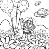 Buzz Lightyear’s Galactic Garden Party Coloring Page