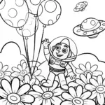 Buzz Lightyear’s Galactic Garden Party Coloring Page