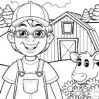 Blippi’s Fun Farm Adventure Coloring Page