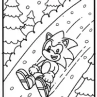 Sonic’s Speedy Snow Adventure Coloring Page
