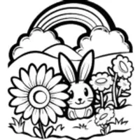Rainbow Garden Adventure with Bunny Friend