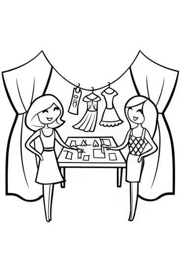 A coloring page of Bratz Fashion Mash-Up Adventure Coloring Page