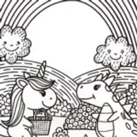 The Rainbow Picnic Party with Unicorn and Dragon Friends